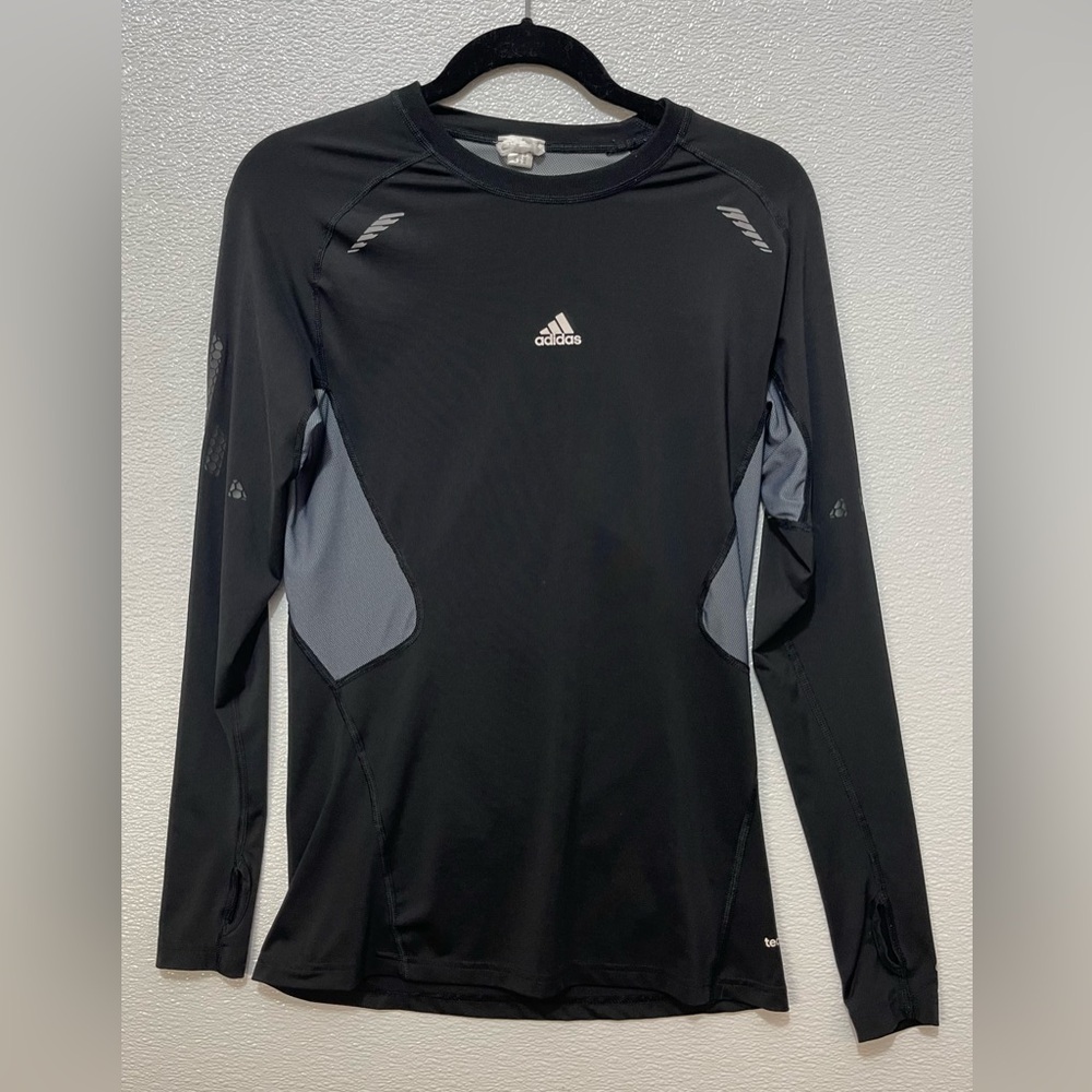 adidas Black and Gray Athletic Long-Sleeve Top